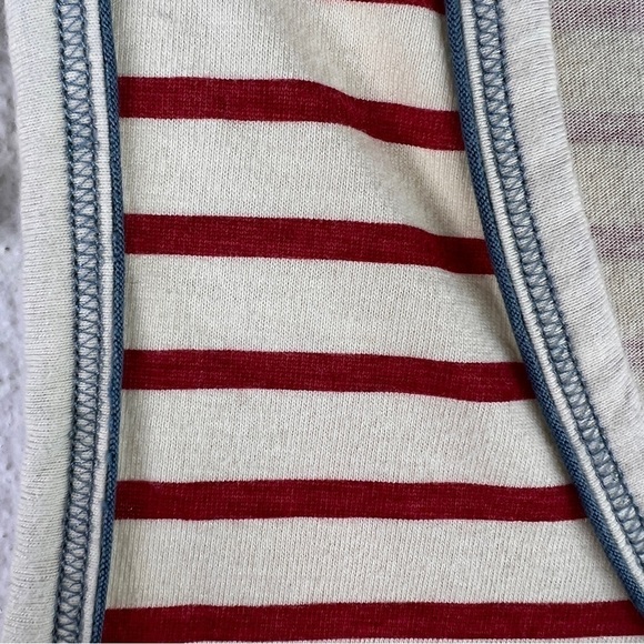 HATLEY Black Lab Dog Striped Tank Top. Red & White w/blue topstitching. Size XL - Picture 3 of 8